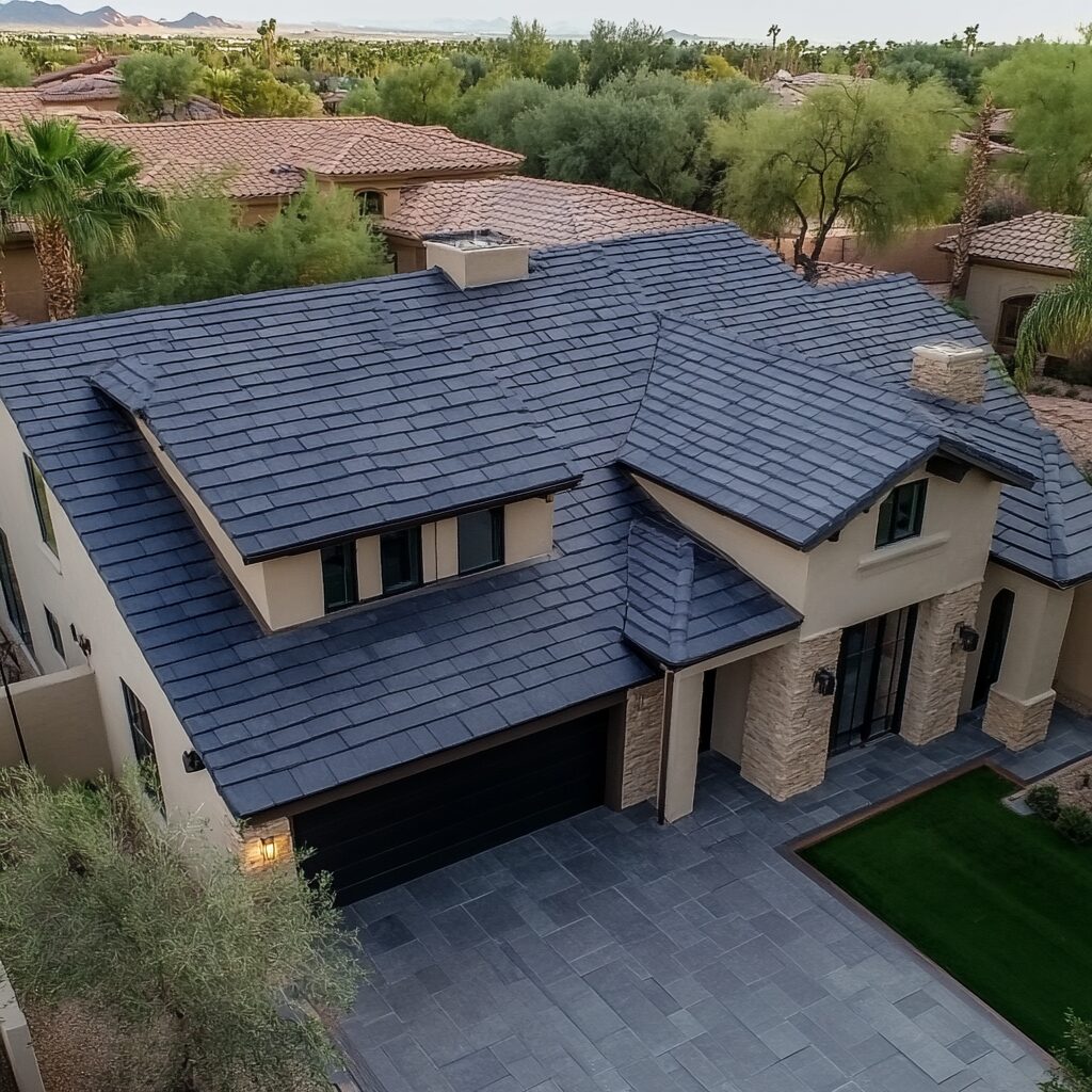 Slate roofing installation by Kore Roofing in Scottsdale